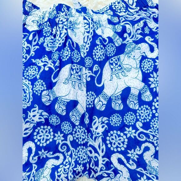 Sale 🎉Blue Harem jogger Button And tie waist Elephant Pants - Picture 9 of 12